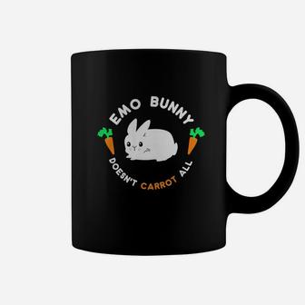 Happy Easter Day Funny T Shirt Emo Bunny Doesn't Carrot All Shirt, Funny Cute Easter Gift Black Wom Coffee Mug - Seseable