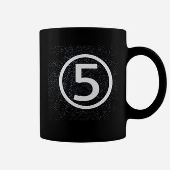 Happy Family Fifth Birthday Modern Circle Number Five Coffee Mug - Seseable