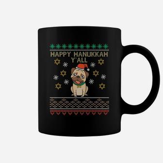 Happy Hanukkah Yall Christmas Pug Dog Lover Coffee Mug - Seseable
