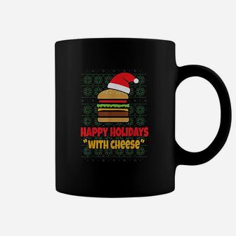 Happy Holidays With Cheese Christmas Cheeseburger Gift Coffee Mug - Seseable