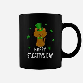 Happy St Cattys St Patricks Day Lucky Cat Love Gif Coffee Mug - Seseable