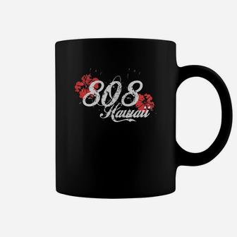 Hawaii 808 Area State Code Hibiscus T-shirt Coffee Mug - Seseable