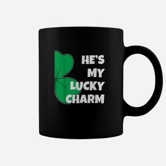 He Is My Lucky Charm Funny St Patricks Day Coffee Mug - Seseable
