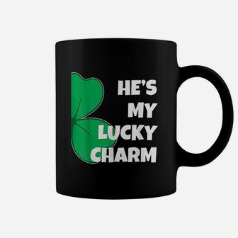 He Is My Lucky Charm Funny St Patricks Day Coffee Mug - Seseable