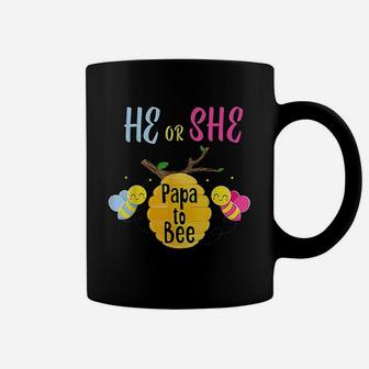 He Or She Papa To Be Gender Reveal Coffee Mug - Seseable