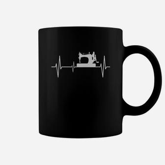 Heartbeat Sewing Machine Women Sewing Shirt Coffee Mug - Seseable