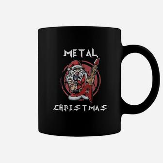 Heavy Metal Christmas Metalhead Santa Rock Horns Death Metal Coffee Mug - Seseable