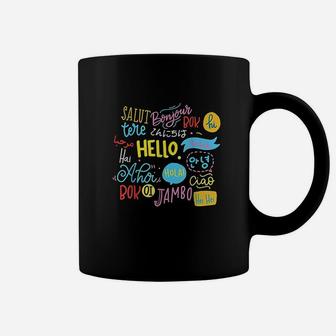 Hello Word In Different Languages Travel And Teacher Coffee Mug - Seseable
