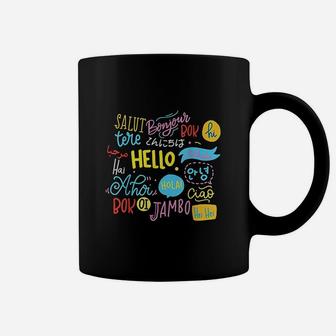 Hello Word In Different Languages Travel And Teacher Gift Coffee Mug - Seseable