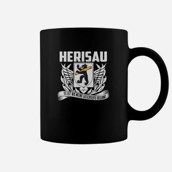 Herisau Adler Emblem Tassen, Schwarzes Design mit Stolz und Tradition - Seseable