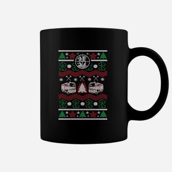 Herren Weihnachts-Ugly-Sweater-Design Tassen in Schwarz, Lustiges Festliches Tee - Seseable
