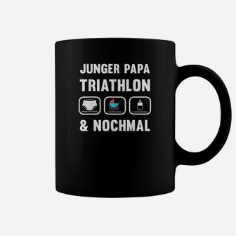 Herren Junger Papa Triathlon Geschenk Werdender Papa Tassen - Seseable