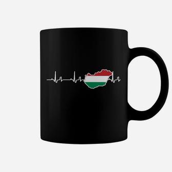 Herzschlag Ungarn Tassen, EKG mit ungarischer Flagge für Patrioten - Seseable