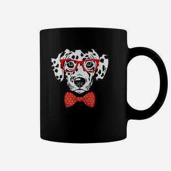 Hipster Dog Dalmatian Wearing Glasses Coffee Mug - Seseable