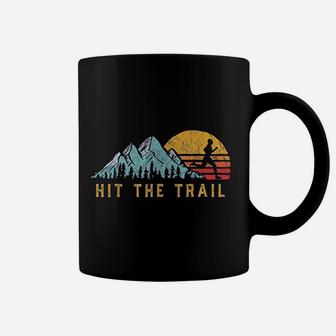 Hit The Trail Runner Retro Style Vintage Running Graphic Coffee Mug - Seseable