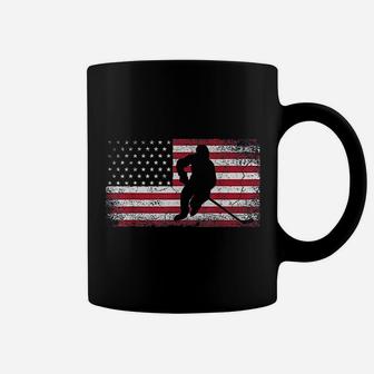 Hockey American Flag 4th Of July Patriotic Usa Dad Coffee Mug - Seseable