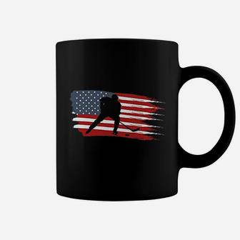 Hockey Usa Flag American Flag Patriotic Ice Hockey Coffee Mug - Seseable