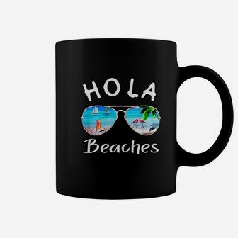 Hola Beaches Summer Sunglasses Flamingo Beach Ocean Coffee Mug - Seseable