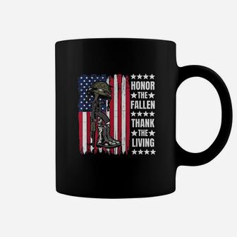 Honor The Fallen Thank The Living Memorial Day Veteran Coffee Mug - Seseable