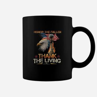 Honor The Fallen Thank The Living Memorial Day Veterans Day Coffee Mug - Seseable