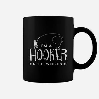 Hooker On The Weekend Funny Fisherman Gifts Fathers Day Fishing Coffee Mug - Seseable