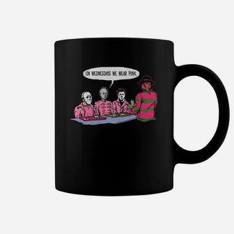 Horror On Wednesdays We Wear Pink Coffee Mug - Seseable