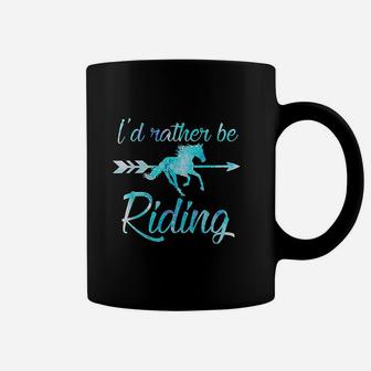 Horse Rider Girls I Would Rather Be Riding Coffee Mug - Seseable