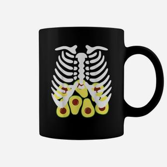 Hot Avocado Halloween Costume Rib Cage Skeleton Coffee Mug - Seseable