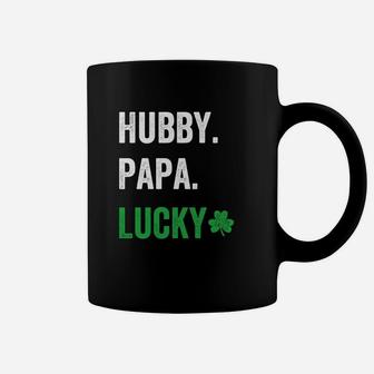 Hubby Papa Lucky Dad St Patricks Day Coffee Mug - Seseable