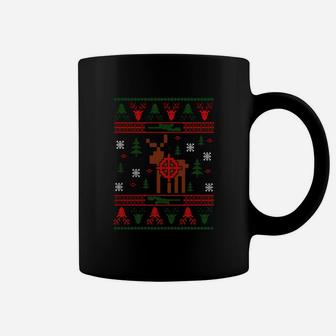 Hunting Ugly Christmas Sweater, Reindeer Hunter T-shirt Coffee Mug - Seseable