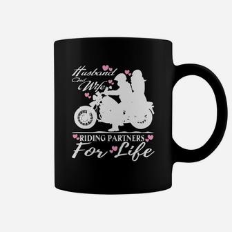 Husband And Wife Riding Partners For Life T Shirt Coffee Mug - Seseable