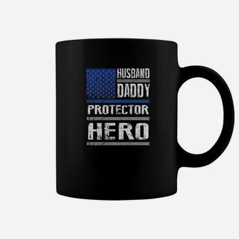Husband Daddy Protector Hero For Police Officer Premium Coffee Mug - Seseable