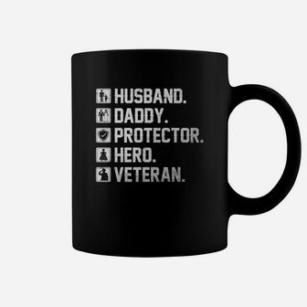 Husband Daddy Protector Hero Veteran Shirt Gift For Dad Coffee Mug - Seseable