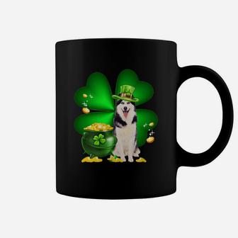Husky Shamrock St Patricks Day Irish Great Dog Lovers Coffee Mug - Seseable