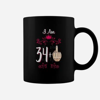 I Am 34 Plus Middle Finger Coffee Mug - Seseable
