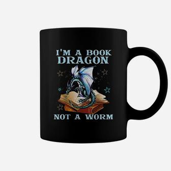 I Am A Book Dragon Not A Worm Funny Dragons Lovers Coffee Mug - Seseable