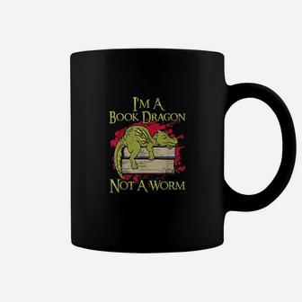 I Am A Book Dragon Not A Worm Funny Quotes Humor Gift Coffee Mug - Seseable