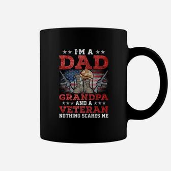 I Am A Dad Grandpa And A Proud Veteran Nothings Scares Me Coffee Mug - Seseable