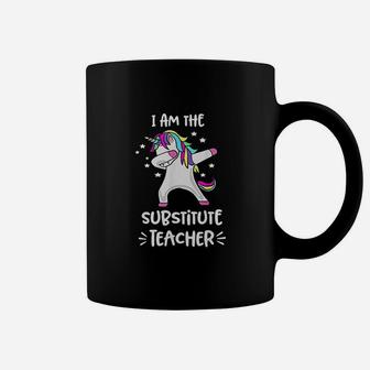 I Am The Substitute Teacher Dabbing Unicorn Substitute Coffee Mug - Seseable