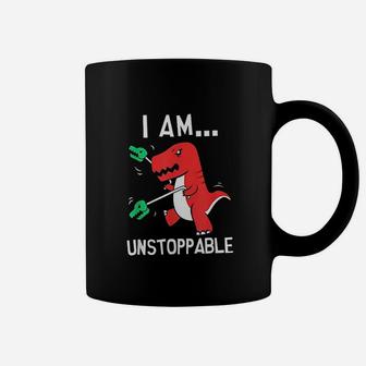 I Am Unstoppable Dinosaur Claw Grabber Christmas Coffee Mug - Seseable