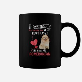 I Asked God For Loyalty And Pure Love He Sent My Pomeranian Funny Dog Lovers Coffee Mug - Seseable