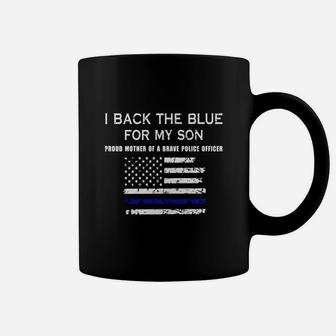 I Back The Blue For My Son Thin Blue Line Coffee Mug - Seseable