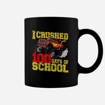 I Crushed 100 Days Of School Monster Truck Teacher Kids Boys Coffee Mug - Seseable