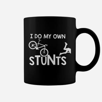 I Do My Own Stunts Funny Mountain Bike Biker Gift Coffee Mug - Seseable