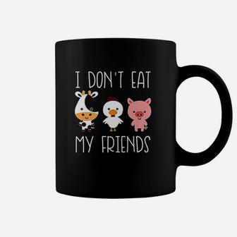 I Dont Eat My Friends Funny Vegan Vegetarian Coffee Mug - Seseable