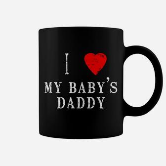I Heart Love My Babys Daddy Couples Valentines Day Coffee Mug - Seseable