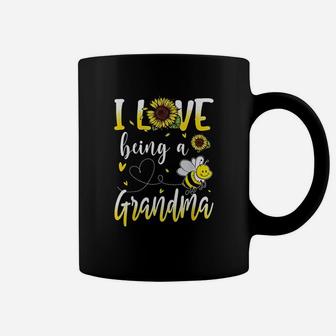 I Love Being A Grandma Sunflower And Bee Lover Coffee Mug - Seseable