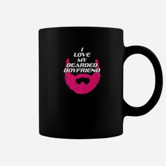 I Love My Bearded Boyfriend Beard Valentines Day Gift Coffee Mug - Seseable