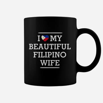 I Love My Beautiful Filipino Wife Flag Heart Coffee Mug - Seseable