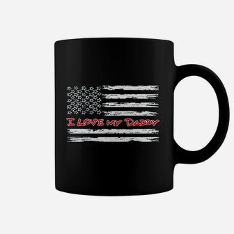 I Love My Daddy American Flag Coffee Mug - Seseable